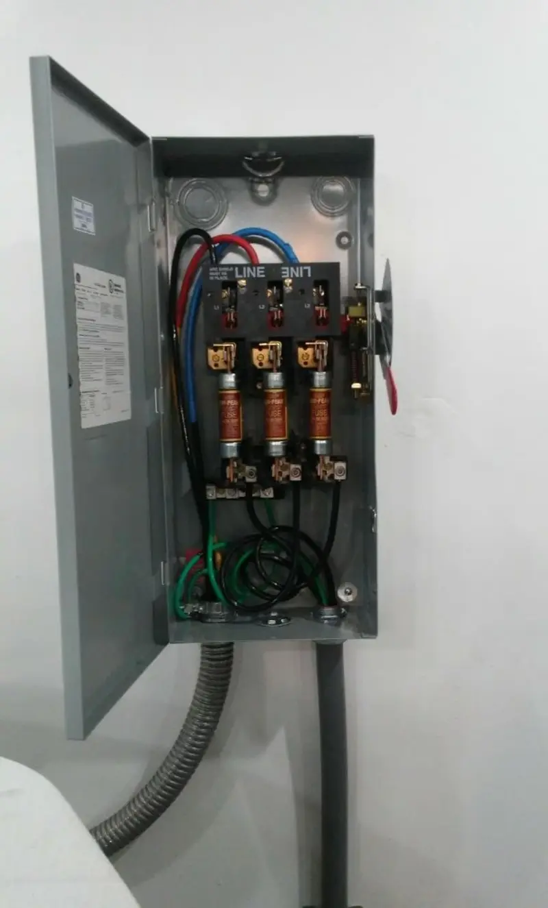 Three-phase disconnect switch installed for Electrical Wiring & Rewiring in Naperville